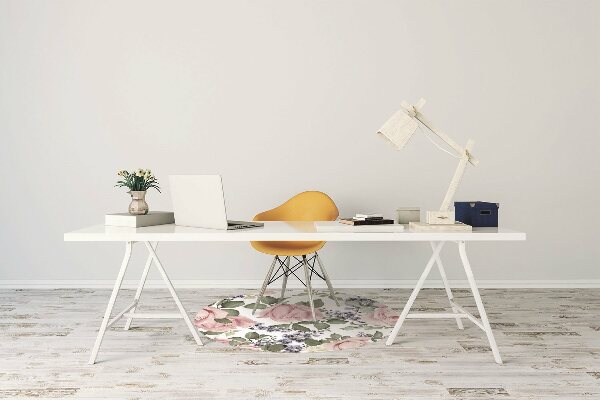 Desk chair mat Watercolor roses