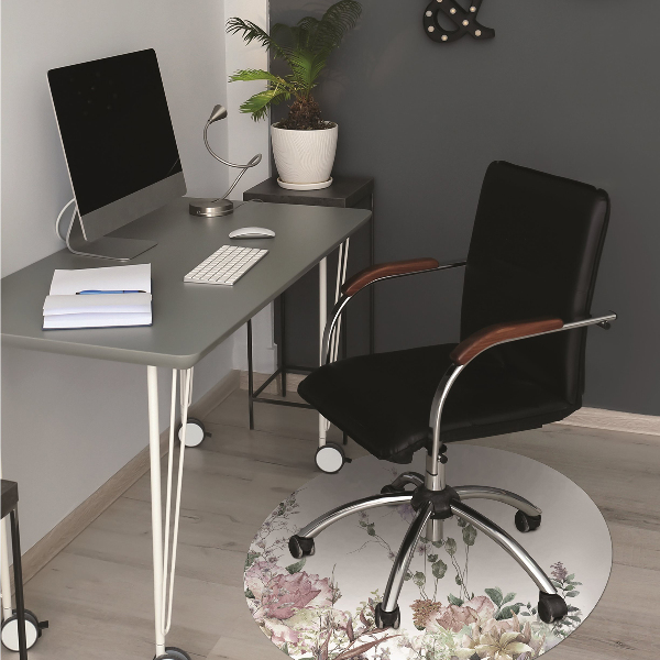 Office chair mat pastel garden