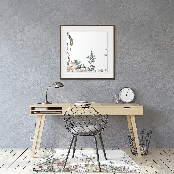 Office chair mat pastel garden
