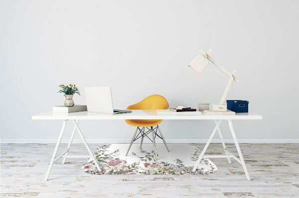 Office chair mat pastel garden