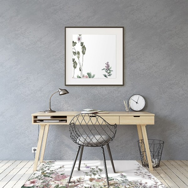 Office chair mat pastel garden