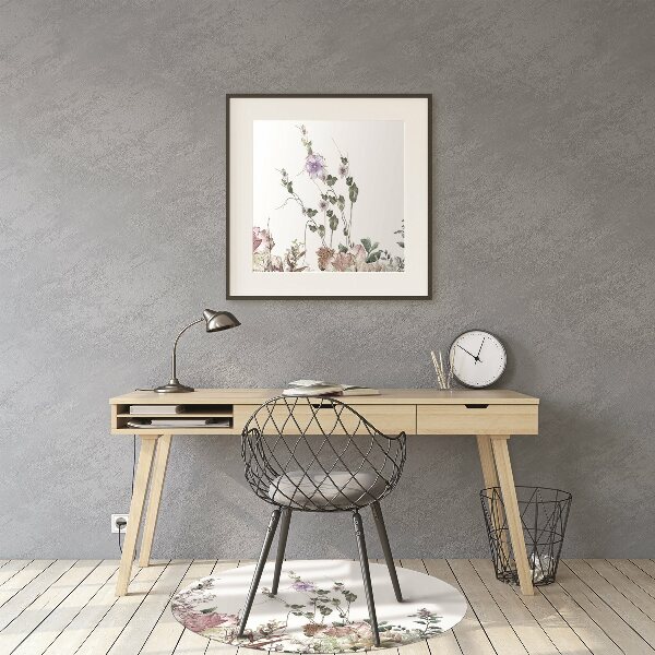 Office chair mat pastel garden