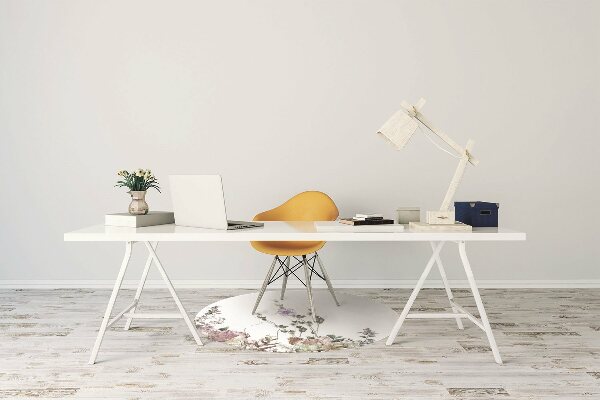 Office chair mat pastel garden
