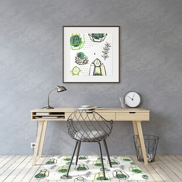 Office chair mat Cacti in lumps