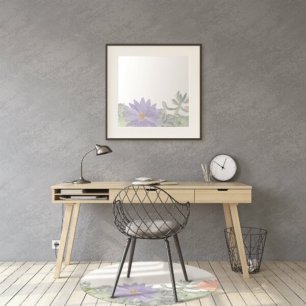 Office chair floor protector Cactus meadow