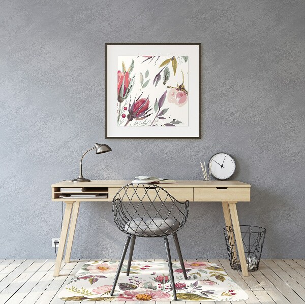 Computer chair mat Field flowers