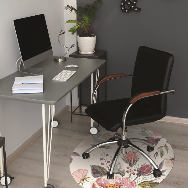 Chair mat Vintage flowers field
