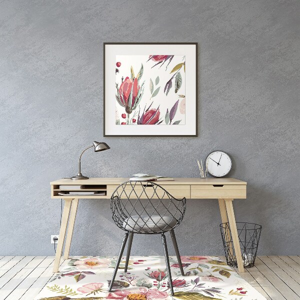 Chair mat Vintage flowers field