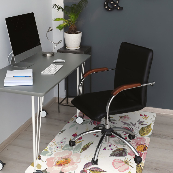 Chair mat Vintage flowers field