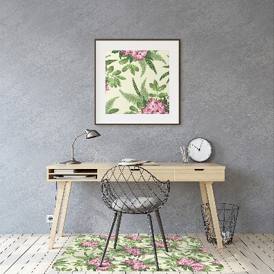 Office chair mat tropical Flowers