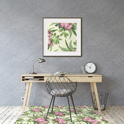 Office chair mat tropical Flowers