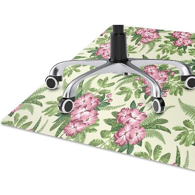 Office chair mat tropical Flowers