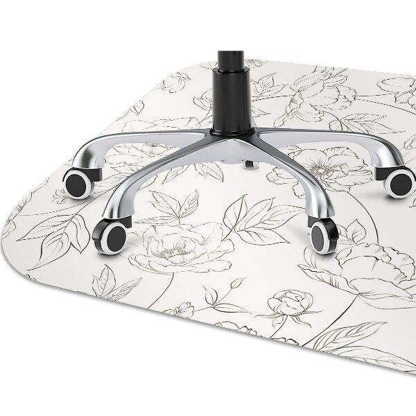Chair mat sketched flowers