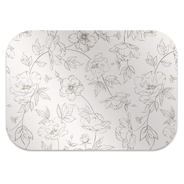 Chair mat sketched flowers