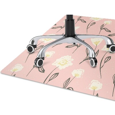 Chair mat floor panels protector delicate flowers