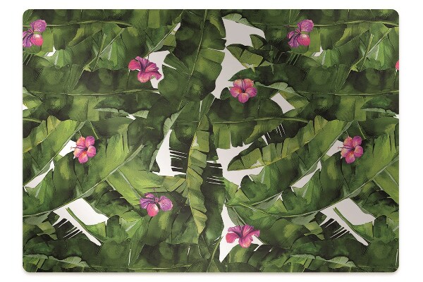 Office chair mat hibiscus