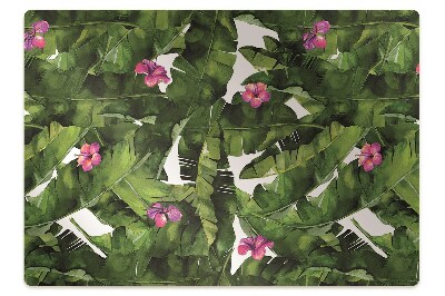 Office chair mat hibiscus