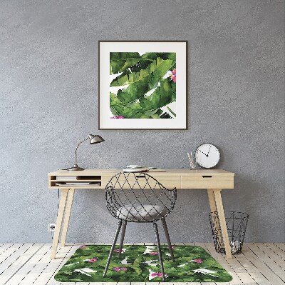 Office chair mat hibiscus