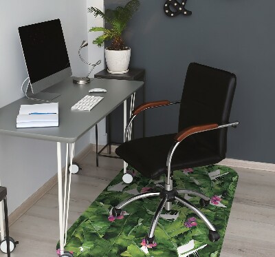 Office chair mat hibiscus