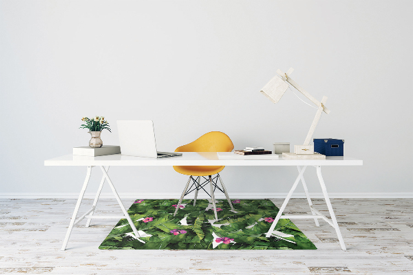 Office chair mat hibiscus