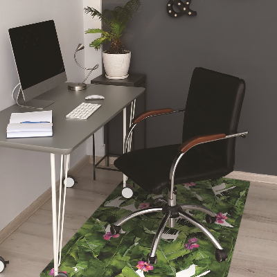 Office chair mat hibiscus