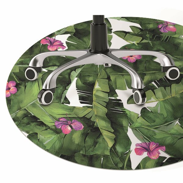 Office chair mat hibiscus