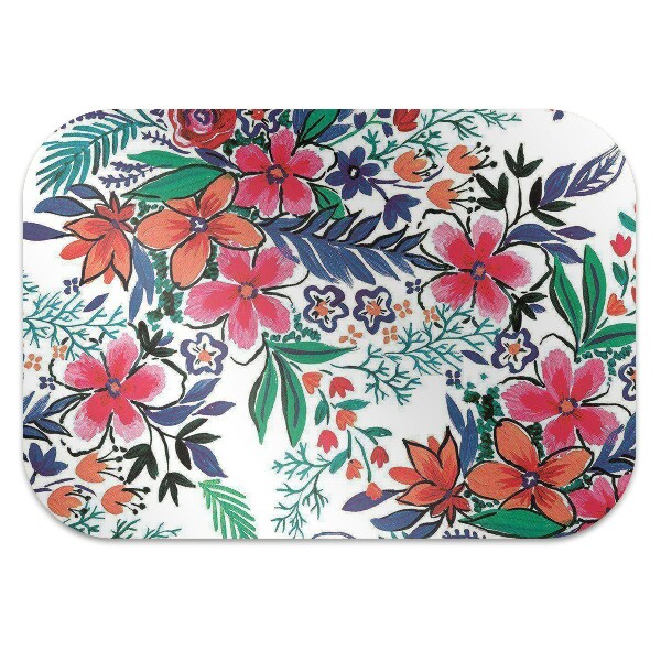 Office chair mat Colorful flowers