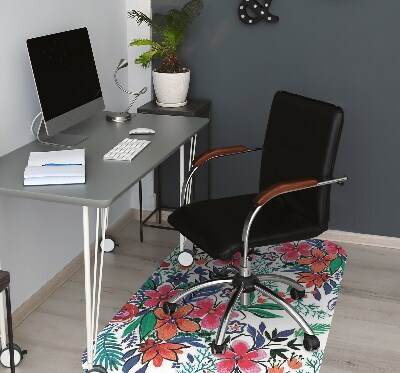 Office chair mat Colorful flowers