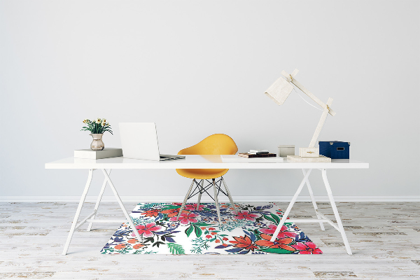 Office chair mat Colorful flowers