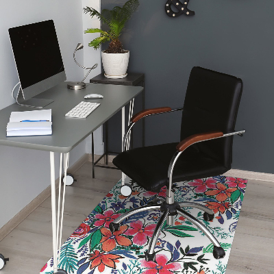 Office chair mat Colorful flowers