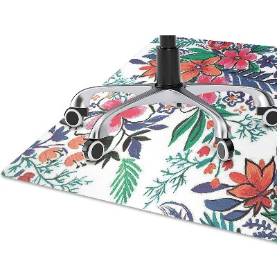 Office chair mat Colorful flowers