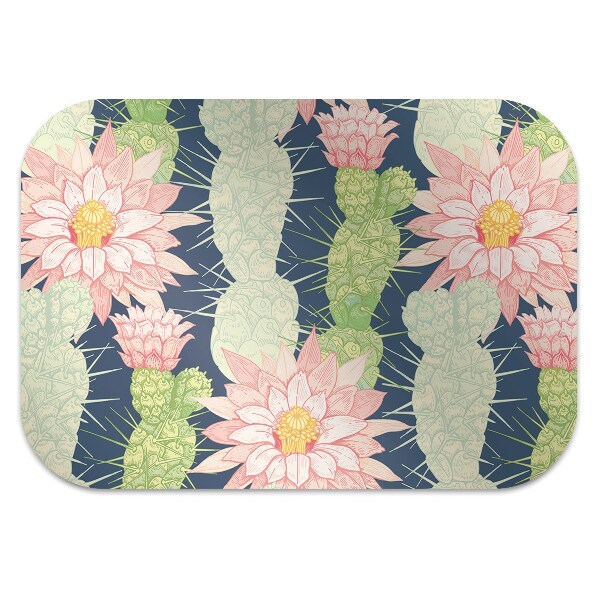Office chair floor protector cactus flowers