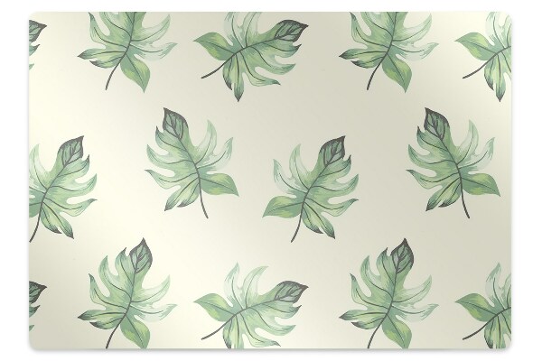 Office chair mat tropical leaves