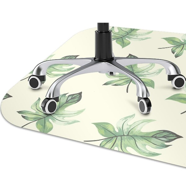 Office chair mat tropical leaves