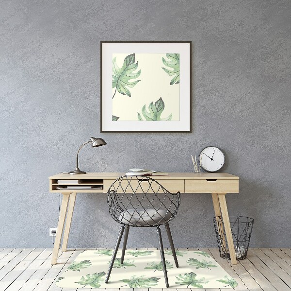 Office chair mat tropical leaves