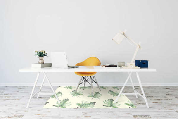 Office chair mat tropical leaves
