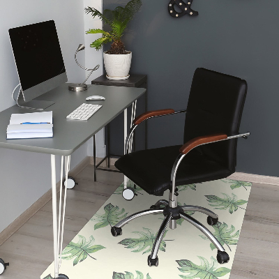 Office chair mat tropical leaves