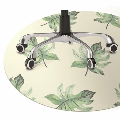 Office chair mat tropical leaves