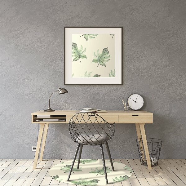 Office chair mat tropical leaves
