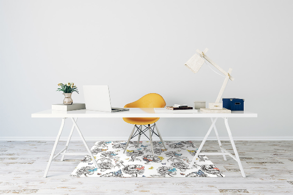 Office chair mat Butterflies