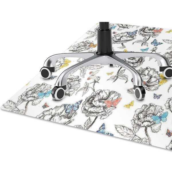 Office chair mat Butterflies