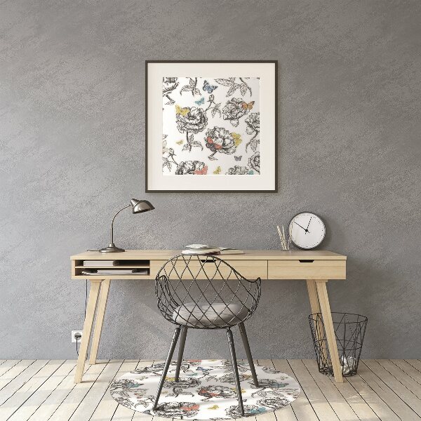 Office chair mat Butterflies