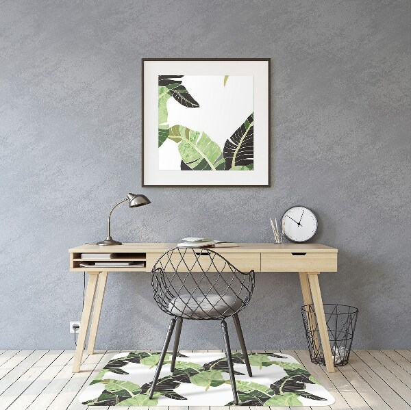 Office chair floor protector palm leaves