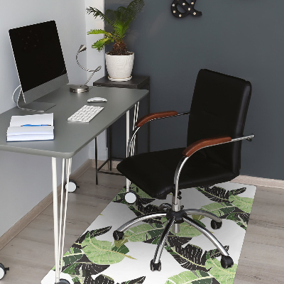 Office chair floor protector palm leaves