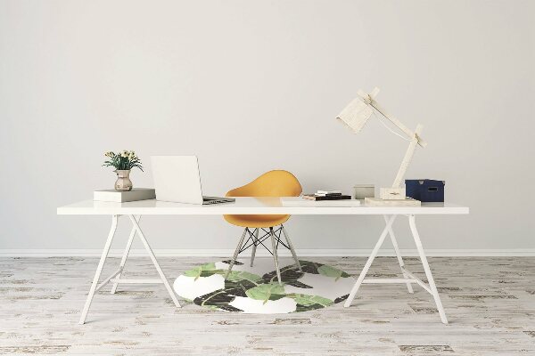 Office chair floor protector palm leaves