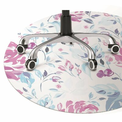 Chair mat floor panels protector purple flowers