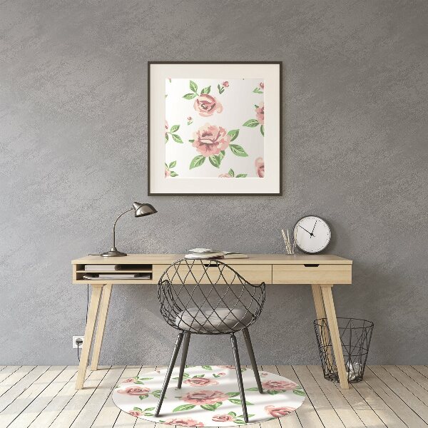 Chair mat floor panels protector pastel flowers
