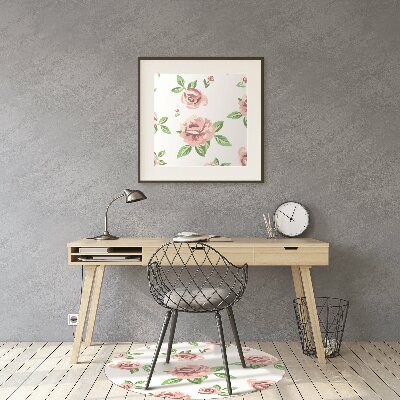 Chair mat floor panels protector pastel flowers