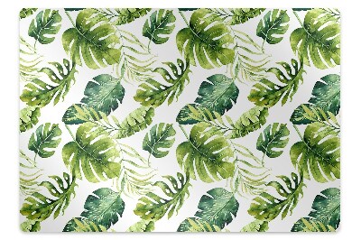 Office chair mat exotic leaves