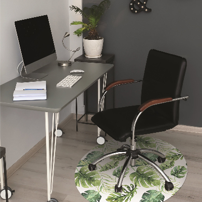 Office chair mat exotic leaves